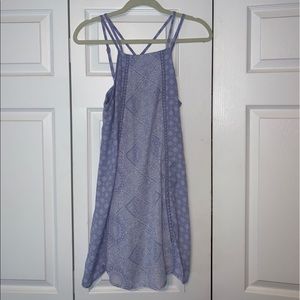 periwinkle strappy back dress from francesca’s